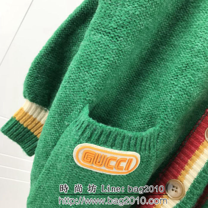 GUCCI古馳 18ss秋冬新款 背後飛碟釘珠圖案 OS寬鬆版 開衫毛衣 ydi1362